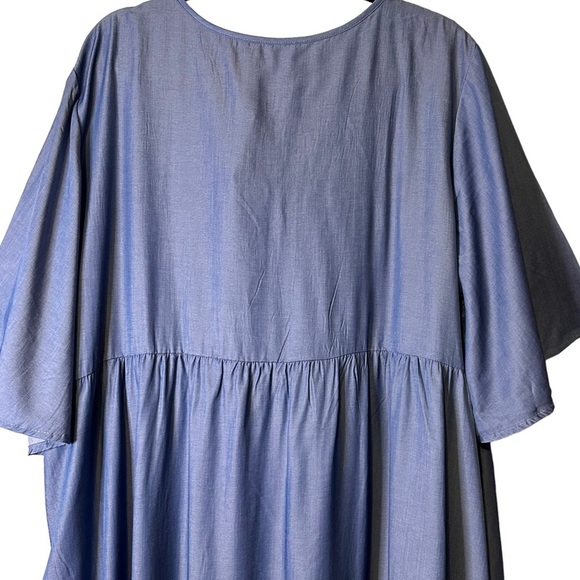 Suzanne Betro Lace Bib Lacing Tie Ruffle Hem MIDI Dress Size 2X NWT #U2504023 - Picture 8 of 13